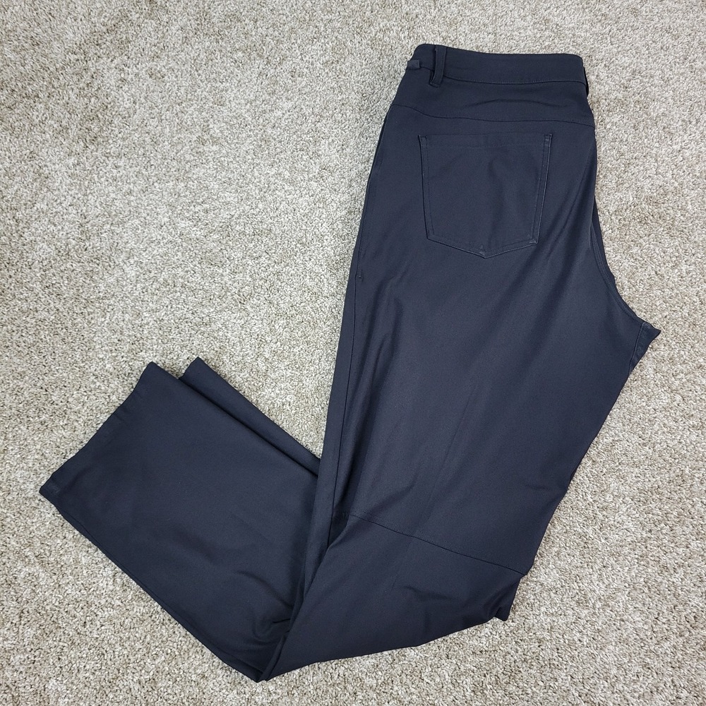 Lululemon Classic Fit 5 Pocket Pant Warpstreme Mens 36 Solid Black Performance
